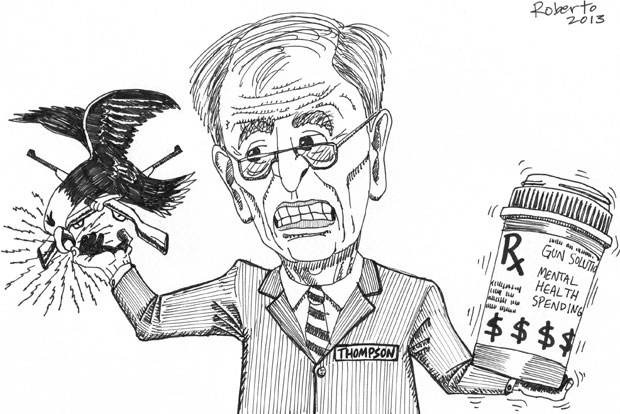 Editorial Cartoon: Mike Thompson and the gun debate